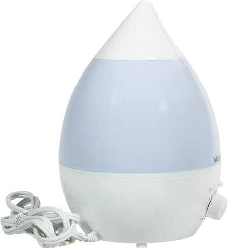 AIRCARE Aurora Ultrasonic Cool Mist Humidifier, Whisper-Quiet between 8-24 hours, Seven Color LED Night Light, Essential Oil Tray and Automatic Shut-Off for Baby, Nursery or Bedroom (White, 1 gal) in Kuwait