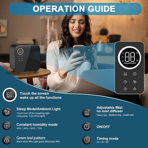 مرطبات الهواء YOGIN لغرفة النوم الكبيرة، تعبئة علوية 5.5 لتر (1.45 جالون) مرطبات رذاذ بارد بالموجات فوق الصوتية، حتى 60 ساعة، هادئة، سعة كبيرة، مرطب سهل التنظيف حاصل على شهادة ETL in Kuwait