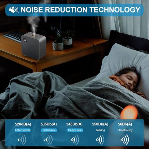 مرطبات الهواء YOGIN لغرفة النوم الكبيرة، تعبئة علوية 5.5 لتر (1.45 جالون) مرطبات رذاذ بارد بالموجات فوق الصوتية، حتى 60 ساعة، هادئة، سعة كبيرة، مرطب سهل التنظيف حاصل على شهادة ETL in Kuwait