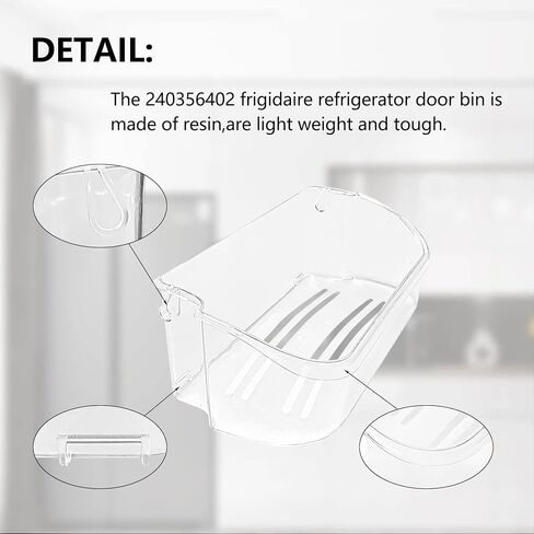 NIDAYE قطعتين 240356402 قطع غيار صندوق باب الثلاجة لرف باب ثلاجة فريجيدير، متوافق مع LFSS2612TF0 FGUS2642LF2 LGUS2642LF1 LFSS2612TE0 AP2549958 FGHS2631PF4A رف الباب in Kuwait