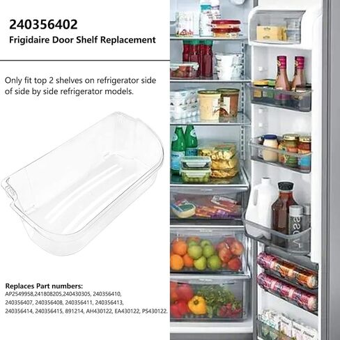 NIDAYE قطعتين 240356402 قطع غيار صندوق باب الثلاجة لرف باب ثلاجة فريجيدير، متوافق مع LFSS2612TF0 FGUS2642LF2 LGUS2642LF1 LFSS2612TE0 AP2549958 FGHS2631PF4A رف الباب in Kuwait