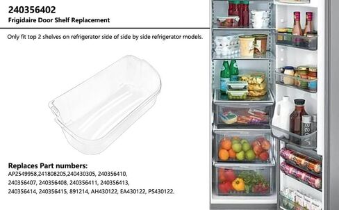 NIDAYE قطعتين 240356402 قطع غيار صندوق باب الثلاجة لرف باب ثلاجة فريجيدير، متوافق مع LFSS2612TF0 FGUS2642LF2 LGUS2642LF1 LFSS2612TE0 AP2549958 FGHS2631PF4A رف الباب in Kuwait