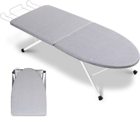 VeYocilk Tabletop Ironing Board, Reinforced Foldable Iron Board with Iron Rest, Portable Travel Small Ironing Board with Heat Resistant Cover for Home, Countertop, Laundry Rooms, Dorm, 31.4"x9.8"x7" in Kuwait