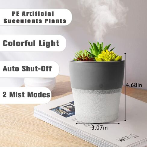 OLINLIFE Cool Mist Humidifier,Green Plants Mini Humidifier 150ml USB Portable Air Artificial Humidifier,LED Color Changing Light & 2 Mist Modes Ultra Quiet for Desktop Office Bedroom in Kuwait