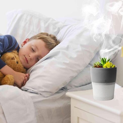 OLINLIFE Cool Mist Humidifier,Green Plants Mini Humidifier 150ml USB Portable Air Artificial Humidifier,LED Color Changing Light & 2 Mist Modes Ultra Quiet for Desktop Office Bedroom in Kuwait