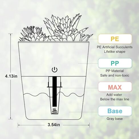 OLINLIFE Cool Mist Humidifier,Green Plants Mini Humidifier 150ml USB Portable Air Artificial Humidifier,LED Color Changing Light & 2 Mist Modes Ultra Quiet for Desktop Office Bedroom in Kuwait