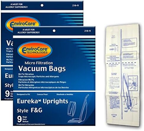أكياس الغبار البديلة للمكنسة الكهربائية ذات الترشيح الدقيق من EnviroCare مصنوعة لتناسب قوائم Eureka F&G، 18 حزمة in Kuwait