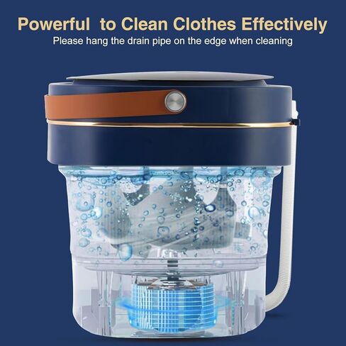AMESEDAK Portable Mini Washing Machine with Drain Basket, 8.5L Capacity Foldable Cordless Laundry Machine for Underwear, Baby Clothes and Small Items, Rechargeable Design for Travel Washer in Kuwait