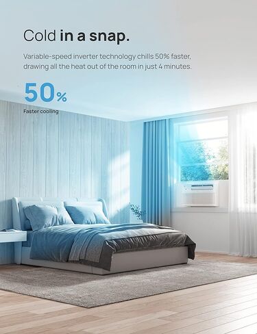 دريو مكيف هواء عاكس للنافذة 7500 وحدة حرارية بريطانية لغرفة النوم، سهل التركيب، هادئ للغاية 42 ديسيبل، توفير 35% للطاقة، يبرد 200-400 قدم مربع in Kuwait