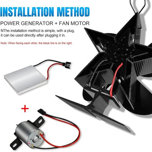 Kyadeys Fireplace Fan Motor Accessories Motor and Power Generation Sheet, 4-Blade Heat Powered Stove Fan for Wood / Log Burner/Fireplace Replacement Electric Motor Kit in Saudi Arabia