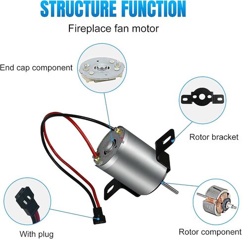 Kyadeys Fireplace Fan Motor Accessories Motor and Power Generation Sheet, 4-Blade Heat Powered Stove Fan for Wood / Log Burner/Fireplace Replacement Electric Motor Kit in Saudi Arabia