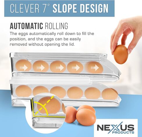 Nexus Products - Egg Holder for Refrigerator - Transparent Egg Storage Container for Refrigerator [for 36 Eggs] - Practical Egg Storage Box [11.8x7.4x3 in] - Egg Container & Egg Tray in Saudi Arabia