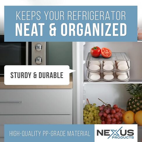 Nexus Products - Egg Holder for Refrigerator - Transparent Egg Storage Container for Refrigerator [for 36 Eggs] - Practical Egg Storage Box [11.8x7.4x3 in] - Egg Container & Egg Tray in Saudi Arabia