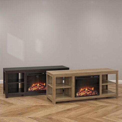 Ameriwood Home Melville Electric Fireplace Console TV Stand for TVs up to 65", Espresso in Kuwait