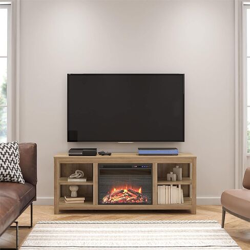Ameriwood Home Melville Electric Fireplace Console TV Stand for TVs up to 65", Espresso in Kuwait
