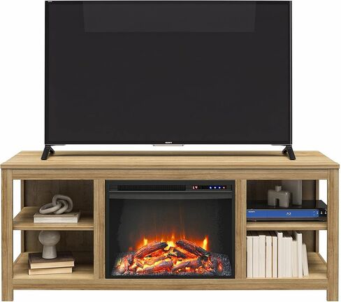 Ameriwood Home Melville Electric Fireplace Console TV Stand for TVs up to 65", Espresso in Kuwait