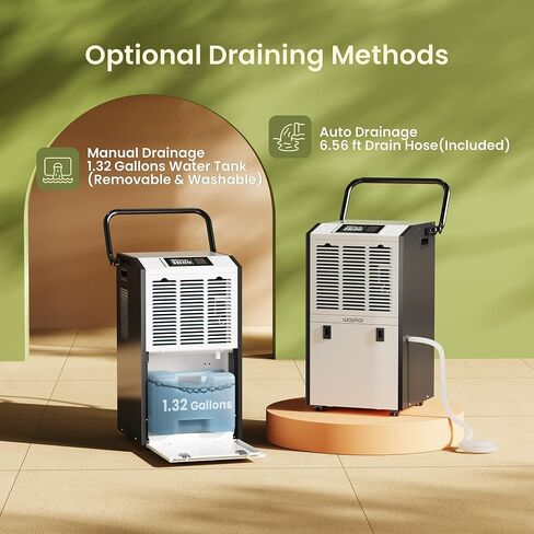 Waykar 155 Pints Commercial Dehumidifier with Drain Hose Industrial Dehumidifier with a 1.32 Gallons Water Tank in Large Space up to 8000 Sq. Ft for Warehouse Basements Whole House Moisture Remove in Saudi Arabia