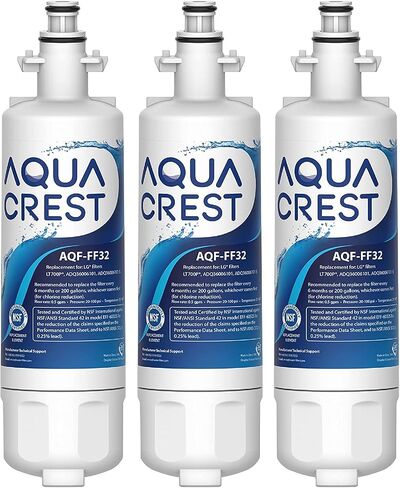 AQUA CREST 469690 ADQ36006101 Refrigerator Water Filter, Replacement for LG® LT700P®, Kenmore® 9690, 46-9690, ADQ36006102, Pack of 3 Package may vary in Saudi Arabia