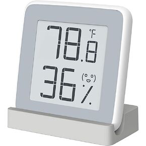 مقياس حرارة داخلي رقمي للرطوبة من سمارت تخمين، ميزان حرارة للمنزل HD شاشة الحبر الإلكتروني درجة حرارة الغرفة مقياس الرطوبة مستشعر درجة الحرارة العالي الدقة، رمادي وأبيض، (MHO-C202) in Kuwait
