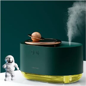 مرطب رذاذ صغير من ليكتيست مع ناشر ومرطبات إضاءة ليلية لغرفة النوم، 300 مل، مرطب كوكبي دوار لسطح مكتب غرفة النوم، والزخارف المزخرفة، واليوجا، والمكتب، والمنتجعات الصحية (أخضر) in Kuwait