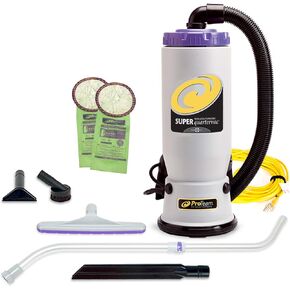 ProTeam Backpack Vacuums, Super QuarterVac Commercial Backpack Vacuum Cleaner with HEPA Media Filtration and Telescoping Wand Tool Kit, 6 Quart, Corded, Green in Kuwait