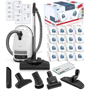 مكنسة كهربائية Miele Complete C3 Cat and Dog Canister HEPA مع حزمة رأس الطاقة SEB228 - تتضمن حزمة أداء Miele 16 كيس فلتر أصلي من النوع GN AirClean + فلتر HEPA أصلي AH50 in Kuwait