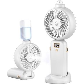 Handheld Fan Portable Misting Fan, Rechargeable Personal Mister Fan with 5 Speeds 3000mAh Battery Operated Fan with Mist, LED Display, 90° Foldable Cooling Fan for Travel Camping outdoor Pink in Saudi Arabia