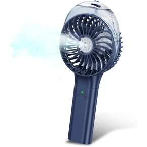 مروحة رذاذ محمولة محمولة من جراندفاست، مروحة رذاذ الماء تعمل ببطارية قابلة لإعادة الشحن للسفر في الهواء الطلق والمكتب المنزلي (أزرق) in Kuwait