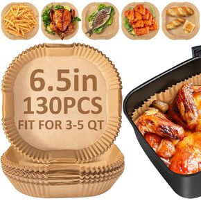 130Pcs Air Fryer Liners Disposable: Air Fryer Disposable Paper Liner Square 6.5 inch for 3-5 QT Air fryer, Parchment Paper Liner, Unbleached Oil-proof, Water-proof Parchment Paper in Saudi Arabia