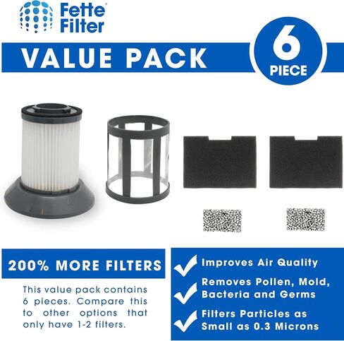 Fette Filter - مجموعة فلتر فراغ كومبو 6 قطع متوافقة مع مكنسة بيسيل زينغ بدون اكياس طراز # 6489، 64892، 64894 الجزء # 203-1772، 203-1771، 203-1534، 203-1786 in Saudi Arabia