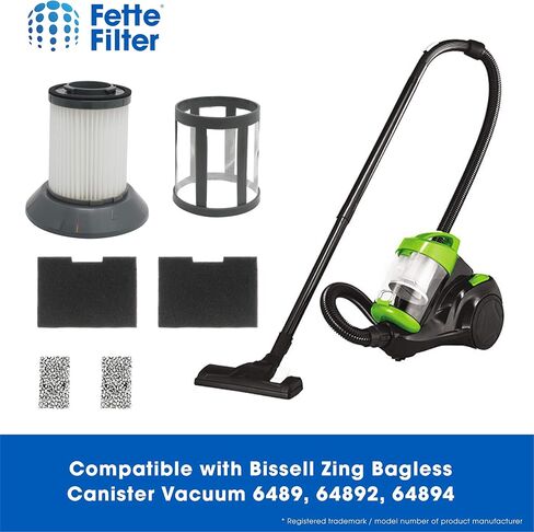 Fette Filter - مجموعة فلتر فراغ كومبو 6 قطع متوافقة مع مكنسة بيسيل زينغ بدون اكياس طراز # 6489، 64892، 64894 الجزء # 203-1772، 203-1771، 203-1534، 203-1786 in Saudi Arabia