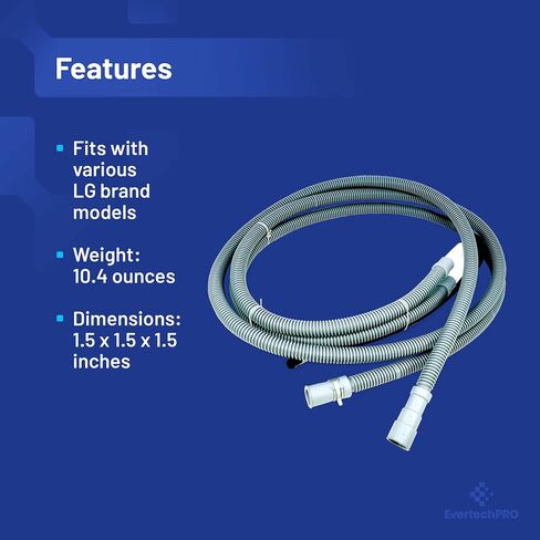 EvertechPRO AEM69493808 Drain Hose for LG Dishwasher AEM69493805 in Saudi Arabia