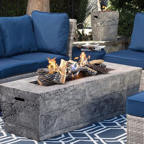 Skypatio Gas Fireplace Logs Set, 9 PCS Ceramic Wood Logs for Indoor or Outdoor Fireplace, Fire Pit Decor, Lightweight & Portable in Saudi Arabia