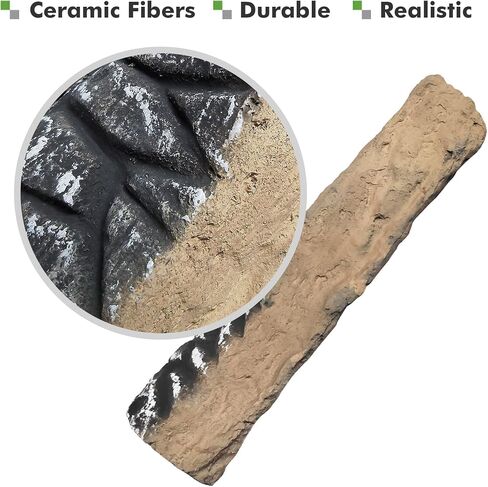 Skypatio Gas Fireplace Logs Set, 9 PCS Ceramic Wood Logs for Indoor or Outdoor Fireplace, Fire Pit Decor, Lightweight & Portable in Saudi Arabia
