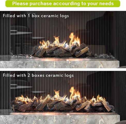 Skypatio Gas Fireplace Logs Set, 9 PCS Ceramic Wood Logs for Indoor or Outdoor Fireplace, Fire Pit Decor, Lightweight & Portable in Saudi Arabia