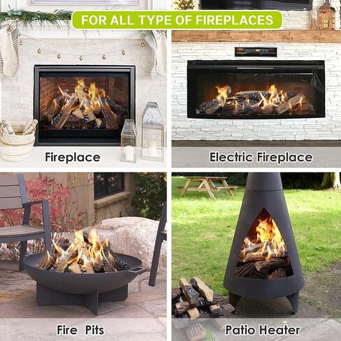 Skypatio Gas Fireplace Logs Set, 9 PCS Ceramic Wood Logs for Indoor or Outdoor Fireplace, Fire Pit Decor, Lightweight & Portable in Saudi Arabia