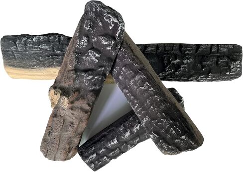 Gas Logs 4pcs Gas Fireplace logs,Simulated Fake firewood,Ceramic,Ventless,Decoration,use Outdoor Fireplaces and Fire Pits (4pcs) in Saudi Arabia