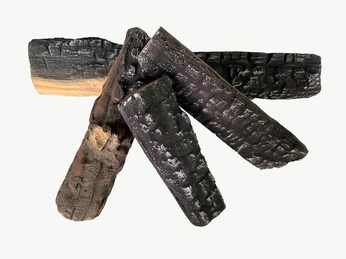 Gas Logs 4pcs Gas Fireplace logs,Simulated Fake firewood,Ceramic,Ventless,Decoration,use Outdoor Fireplaces and Fire Pits (4pcs) in Saudi Arabia