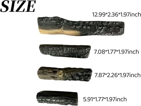 Gas Logs 4pcs Gas Fireplace logs,Simulated Fake firewood,Ceramic,Ventless,Decoration,use Outdoor Fireplaces and Fire Pits (4pcs) in Saudi Arabia