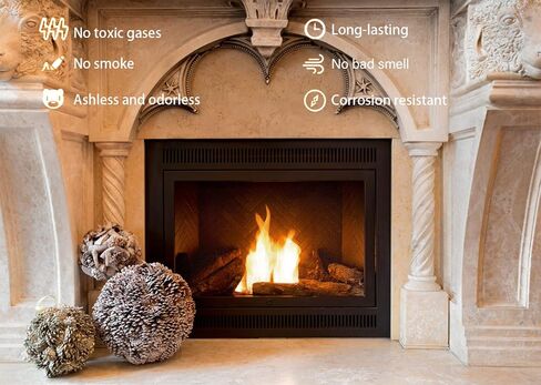 Gas Logs 4pcs Gas Fireplace logs,Simulated Fake firewood,Ceramic,Ventless,Decoration,use Outdoor Fireplaces and Fire Pits (4pcs) in Saudi Arabia