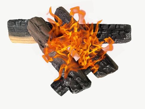 Gas Logs 4pcs Gas Fireplace logs,Simulated Fake firewood,Ceramic,Ventless,Decoration,use Outdoor Fireplaces and Fire Pits (4pcs) in Saudi Arabia
