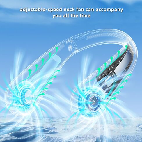 Portable Neck Fan, 3 Speeds Bladeless Fan, 360°Cooling and Quiet Neck Air Conditioner, Adjustable USB Powered Personal Fan, Leafless No Hair Twisting, Headphone Design for Travel, Men Women(Green) in Kuwait