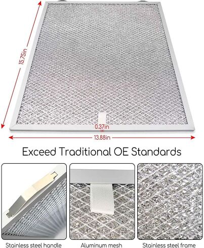 2Pcs Range Hood Filter Compatible with Broan Nutone BCSEK130WW BCSD130SS Kenmore 23351264710 23351269710, Replace S99010430-002 99010430-002 4512880 Aluminum Mesh Grease Filter in Saudi Arabia