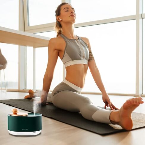 مرطب رذاذ صغير من ليكتيست مع ناشر ومرطبات إضاءة ليلية لغرفة النوم، 300 مل، مرطب كوكبي دوار لسطح مكتب غرفة النوم، والزخارف المزخرفة، واليوجا، والمكتب، والمنتجعات الصحية (أخضر) in Kuwait