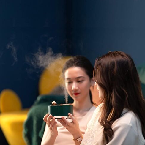 مرطب رذاذ صغير من ليكتيست مع ناشر ومرطبات إضاءة ليلية لغرفة النوم، 300 مل، مرطب كوكبي دوار لسطح مكتب غرفة النوم، والزخارف المزخرفة، واليوجا، والمكتب، والمنتجعات الصحية (أخضر) in Kuwait