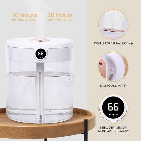 Humidifier For Bedroom, Plants, Office, Baby Room,Intelligent sensor, more scientific skin hydration, real-time monitoring and adjusting humidity in Saudi Arabia