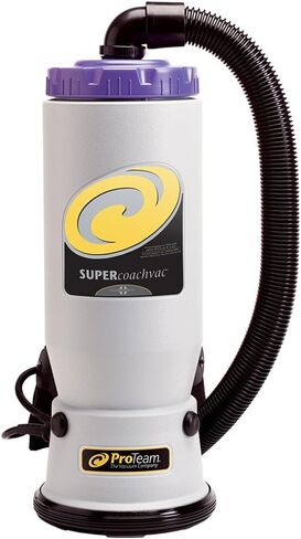 مكانس الظهر ProTeam، مكنسة كهربائية Super QuarterVac التجارية على الظهر مع فلترة وسائط HEPA ومجموعة أدوات العصا المكونة من قطعتين، 6 كوارت، سلكية in Saudi Arabia