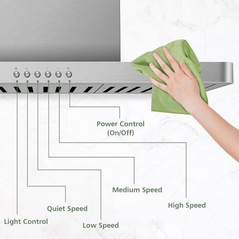 ONEEON Range Hood 30 Inch, 900 CFM Stainless Steel Wall Mount Kitchen Hood with Ducted Exhaust Vent, 4 Speed Exhaust Fan, LED Lights, Push Button, Ultra-thin Body, Chimney Style Stove Vent Hood in Saudi Arabia