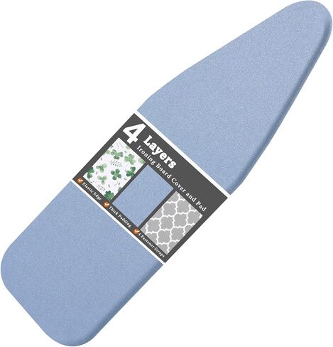Ironing Board Cover and Pad, Heat Reflective & Stain Resistant Standard Full Size 15x54 Thick Padding Heavy Duty Iron Board Replacement Cover with Elastic Edge 2 Adjustable Fastener Straps in Saudi Arabia