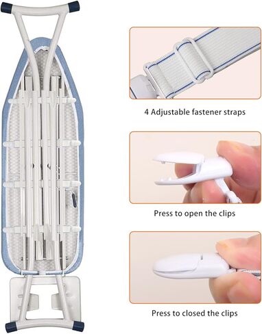 Ironing Board Cover and Pad, Heat Reflective & Stain Resistant Standard Full Size 15x54 Thick Padding Heavy Duty Iron Board Replacement Cover with Elastic Edge 2 Adjustable Fastener Straps in Saudi Arabia